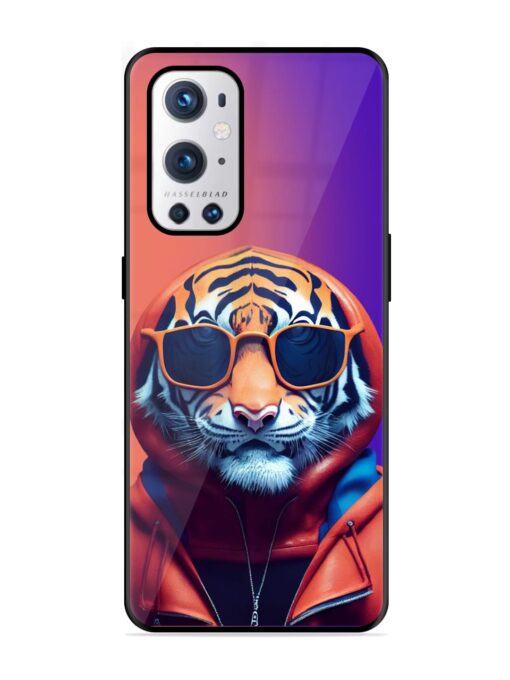 Tiger Animation Glossy Metal Phone Cover for Oneplus 9 Pro (5G) Zapvi