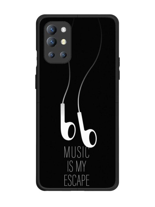 Music Is My Escape Glossy Metal Phone Cover for Oneplus 9R (5G) Zapvi