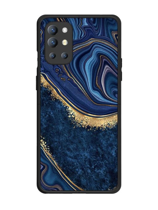 Abstract Background Blue Glossy Metal TPU Phone Cover for Oneplus 9R (5G) Zapvi