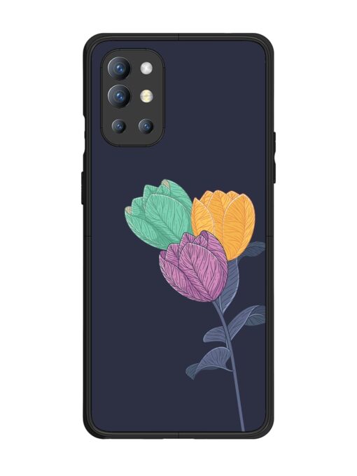 Flower Vector Glossy Metal Phone Cover for Oneplus 9R (5G) Zapvi