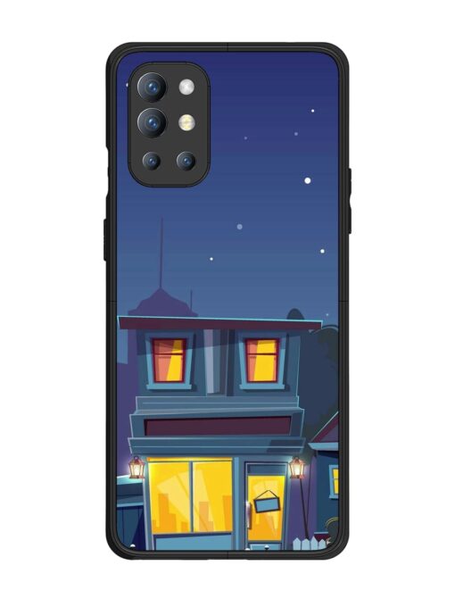 Vector Night House Glossy Metal Phone Cover for Oneplus 9R (5G) Zapvi