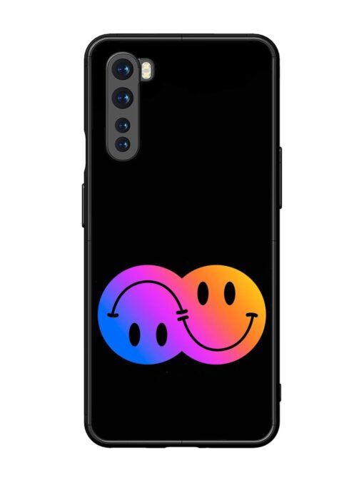 Gradient Smile Art Glossy Metal TPU Phone Cover for Oneplus Nord Zapvi