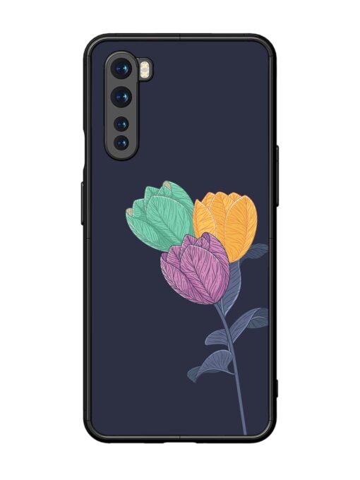 Flower Vector Glossy Metal Phone Cover for Oneplus Nord Zapvi