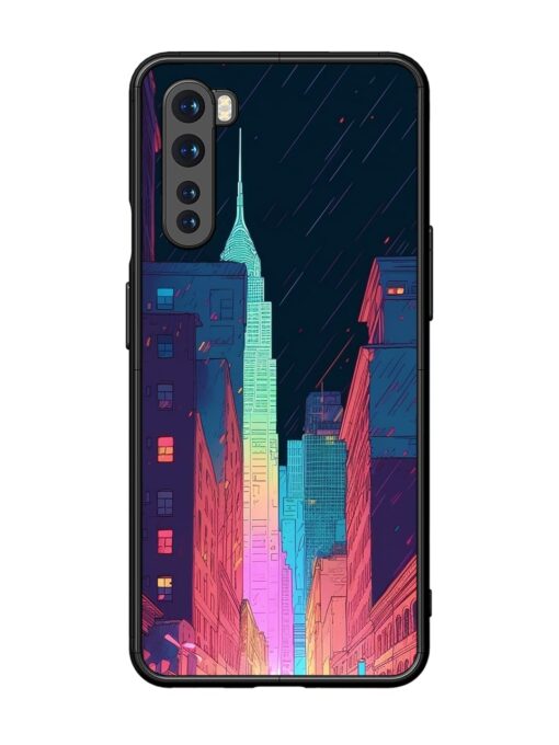 Minimal City Art Glossy Metal Phone Cover for Oneplus Nord Zapvi