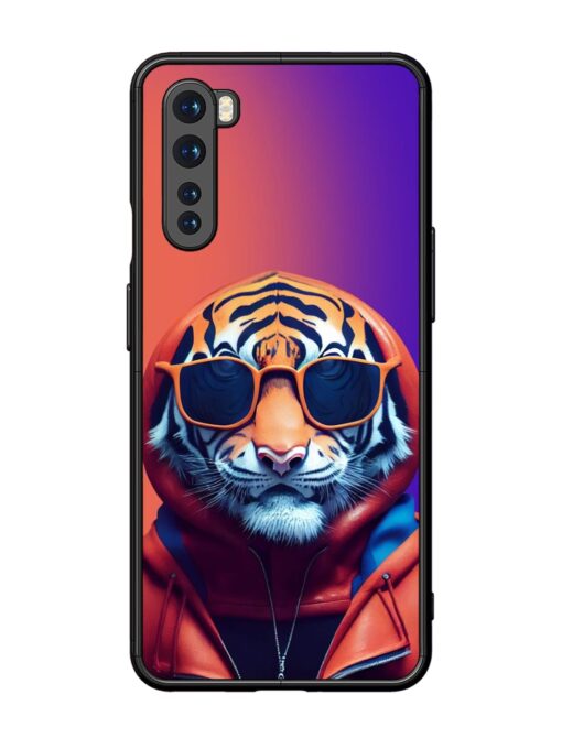 Tiger Animation Glossy Metal Phone Cover for Oneplus Nord Zapvi