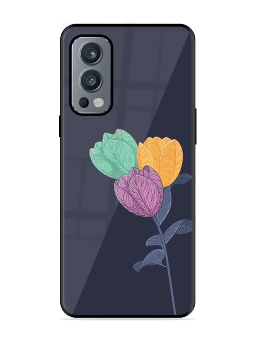 Flower Vector Glossy Metal Phone Cover for Oneplus Nord 2 (5G) Zapvi