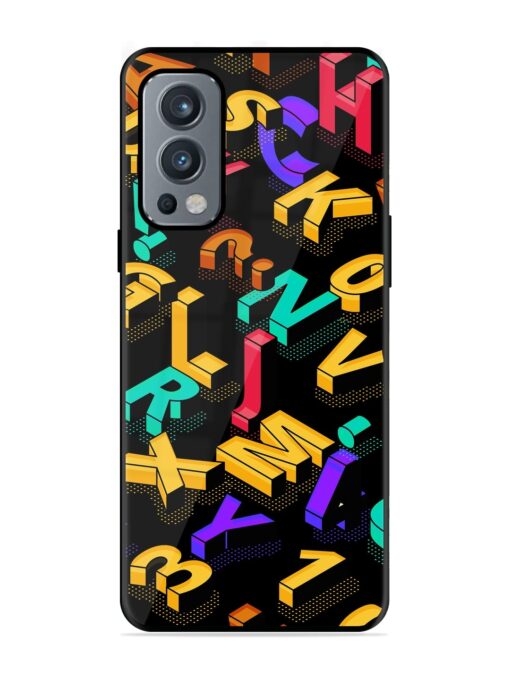 Seamless Pattern With Letters Glossy Metal Phone Cover for Oneplus Nord 2 (5G) Zapvi