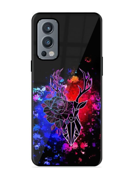 Floral Deer Art Glossy Metal Phone Cover for Oneplus Nord 2 (5G) Zapvi