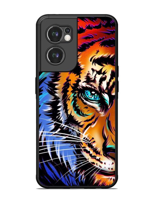 Colorful Lion Art Glossy Metal Phone Cover for Oneplus Nord Ce 2 (5G) Zapvi