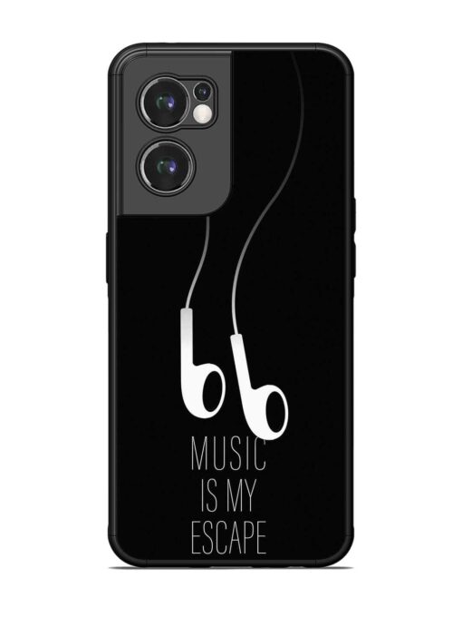 Music Is My Escape Glossy Metal Phone Cover for Oneplus Nord Ce 2 (5G) Zapvi