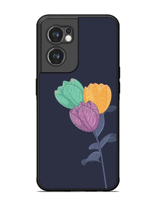 Flower Vector Glossy Metal Phone Cover for Oneplus Nord Ce 2 (5G) Zapvi