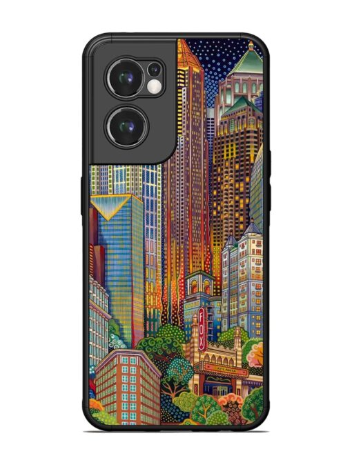 Cityscapes Art Glossy Metal Phone Cover for Oneplus Nord Ce 2 (5G) Zapvi