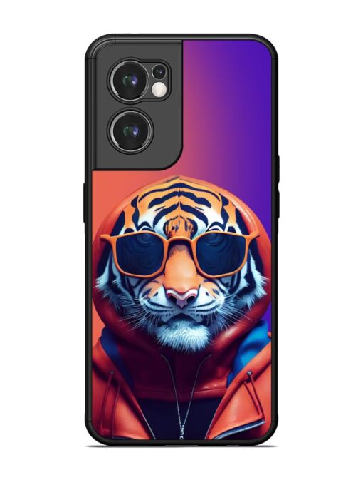 Tiger Animation Glossy Metal Phone Cover for Oneplus Nord Ce 2 (5G) Zapvi