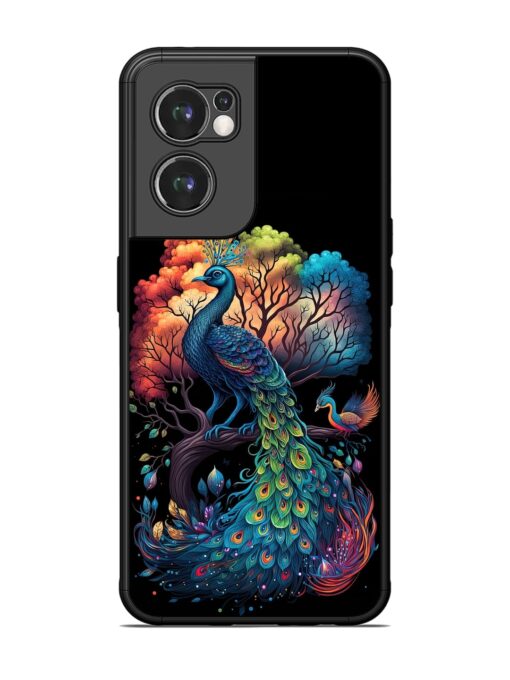 Peacock Tree Art Glossy Metal Phone Cover for Oneplus Nord Ce 2 (5G) Zapvi