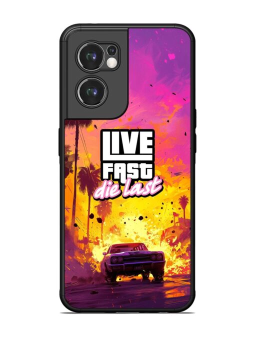 Live Fast Glossy Metal Phone Cover for Oneplus Nord Ce 2 (5G) Zapvi