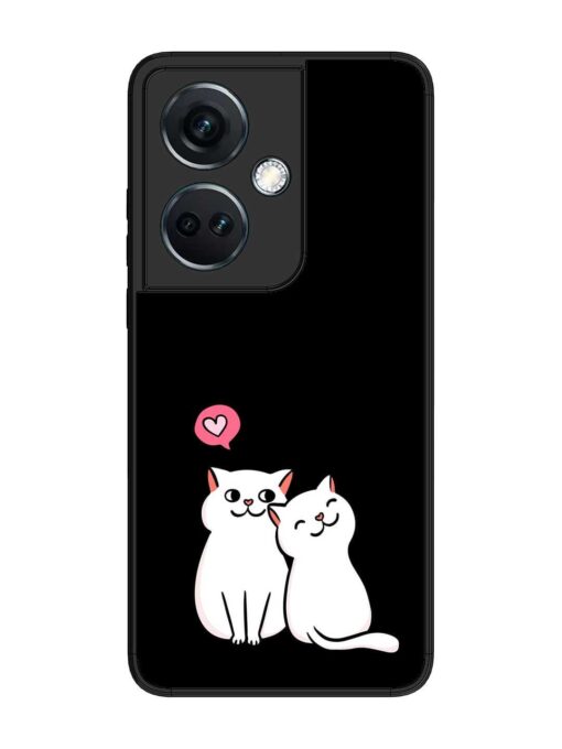 Cat Love Glossy Metal Phone Cover for Oneplus Nord Ce 3 (5G) Zapvi