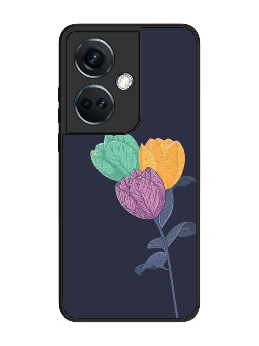 Flower Vector Glossy Metal Phone Cover for Oneplus Nord Ce 3 (5G) Zapvi