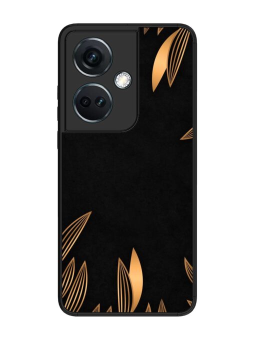 Golden Leaf Pattern Glossy Metal Phone Cover for Oneplus Nord Ce 3 (5G) Zapvi