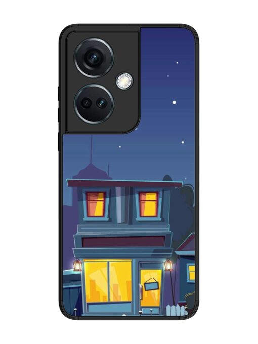 Vector Night House Glossy Metal Phone Cover for Oneplus Nord Ce 3 (5G) Zapvi