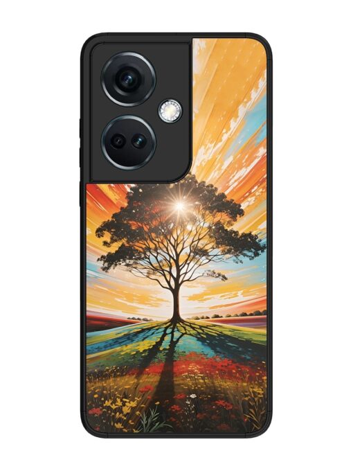 Abstract Tree Colorful Art Glossy Metal Phone Cover for Oneplus Nord Ce 3 (5G) Zapvi