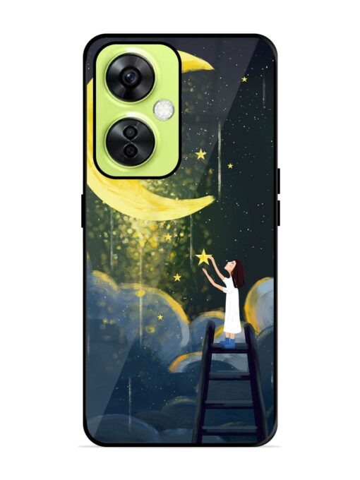 Moonlight Healing Night Illustration Glossy Metal TPU Phone Cover for Oneplus Nord Ce 3 Lite (5G) Zapvi