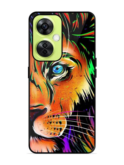 Colorful Lion Design Glossy Metal TPU Phone Cover for Oneplus Nord Ce 3 Lite (5G) Zapvi