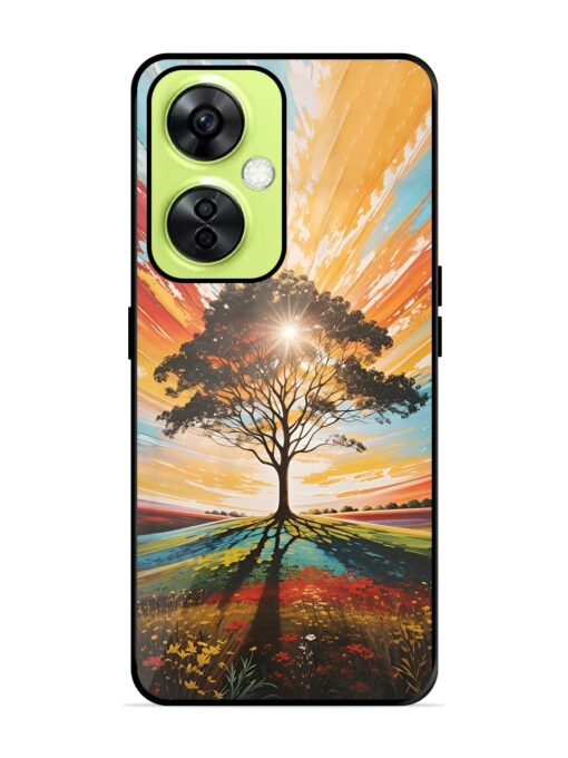 Abstract Tree Colorful Art Glossy Metal Phone Cover for Oneplus Nord Ce 3 Lite (5G) Zapvi