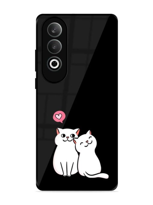 Cat Love Glossy Metal Phone Cover for Oneplus Nord Ce 4 (5G) Zapvi