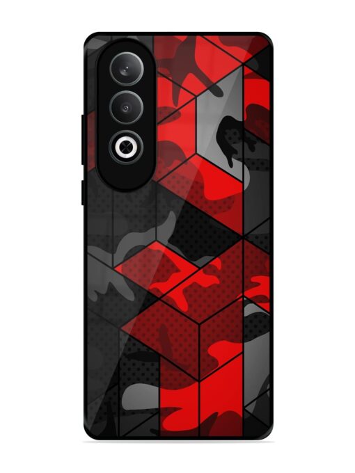 Royal Red Camouflage Pattern Glossy Metal Phone Cover for Oneplus Nord Ce 4 (5G) Zapvi