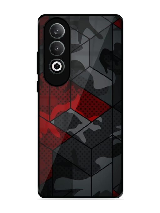 Red And Grey Pattern Glossy Metal Phone Cover for Oneplus Nord Ce 4 (5G) Zapvi