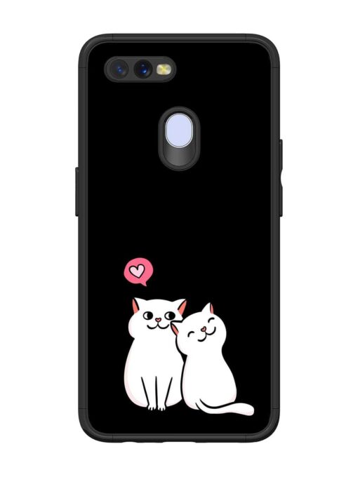 Cat Love Glossy Metal Phone Cover for Oppo A12 Zapvi