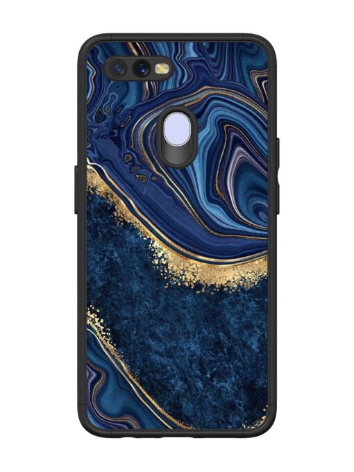 Abstract Background Blue Glossy Metal TPU Phone Cover for Oppo A12 Zapvi