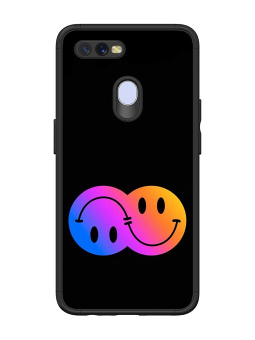 Gradient Smile Art Glossy Metal TPU Phone Cover for Oppo A12 Zapvi