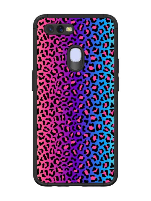 Colorful Leopard Seamless Glossy Metal Phone Cover for Oppo A12 Zapvi