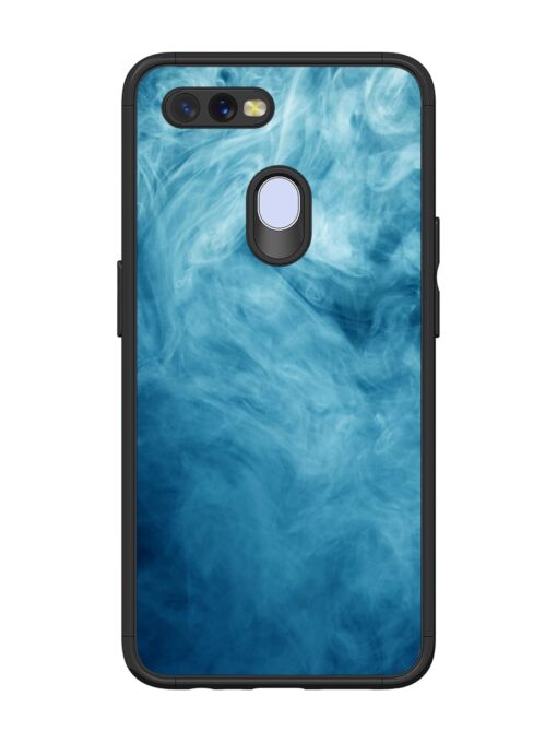 Blue Smoke Art Glossy Metal Phone Cover for Oppo A12 Zapvi