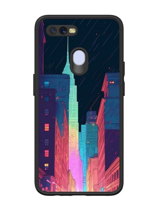 Minimal City Art Glossy Metal Phone Cover for Oppo A12 Zapvi