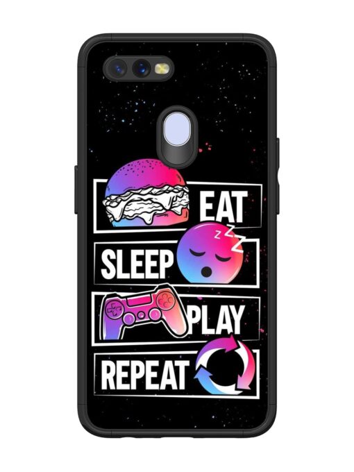 Eat Sleep Play Repeat Glossy Metal Phone Cover for Oppo A12 Zapvi