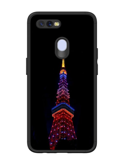 Eiffel Tower Night View Glossy Metal Phone Cover for Oppo A12 Zapvi