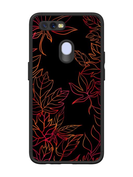 Red Floral Pattern Glossy Metal Phone Cover for Oppo A12 Zapvi