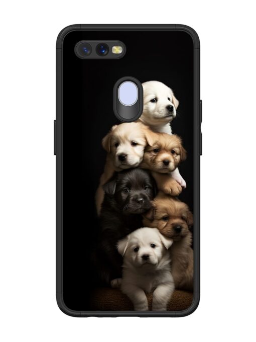 Cute Baby Dogs Glossy Metal Phone Cover for Oppo A12 Zapvi