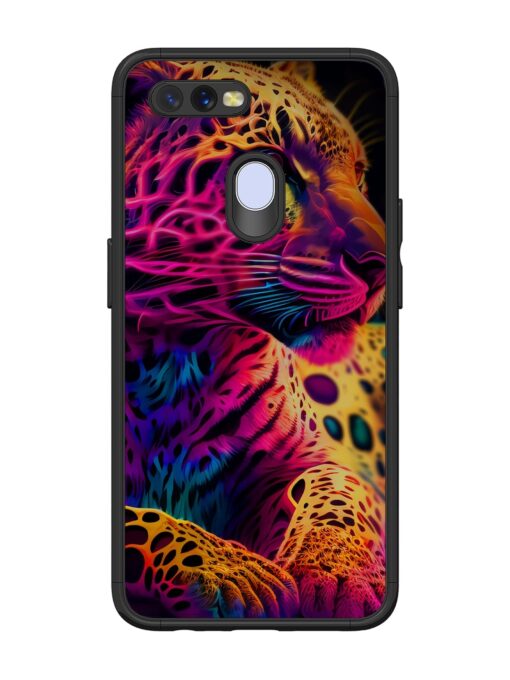 Leopard Art Glossy Metal Phone Cover for Oppo A12 Zapvi