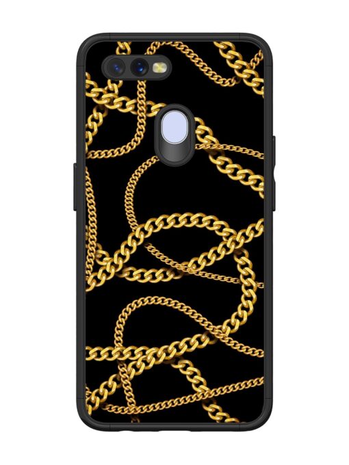 Decorative Golde Chain Glossy Metal Phone Cover for Oppo A12 Zapvi