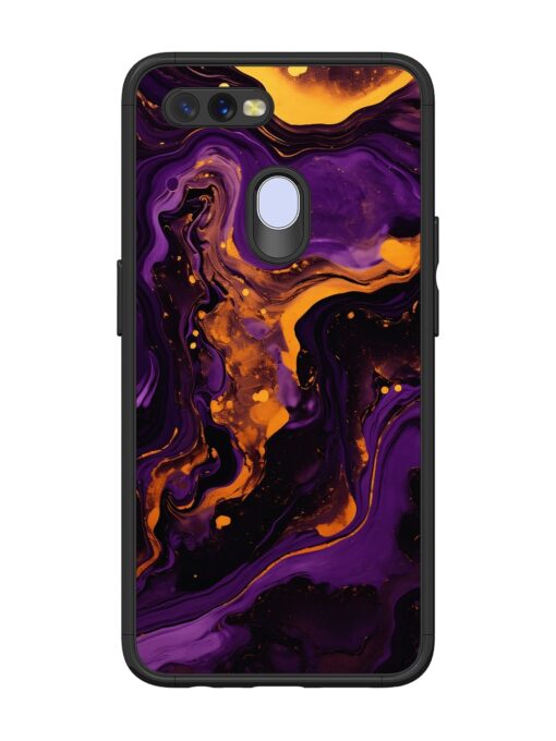 Painting Of A Purple Glossy Metal Phone Cover for Oppo A12 Zapvi