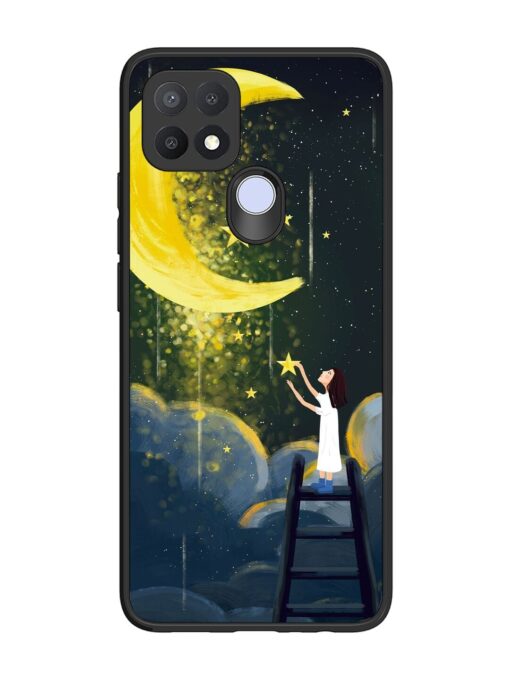 Moonlight Healing Night Illustration Glossy Metal TPU Phone Cover for Oppo A15S Zapvi