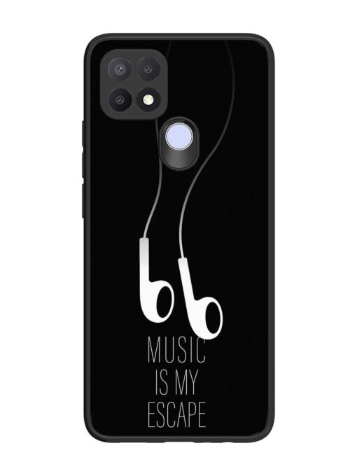 Music Is My Escape Glossy Metal Phone Cover for Oppo A15S Zapvi