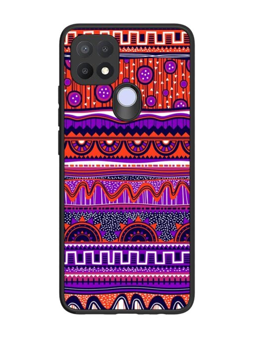 Ethnic Seamless Pattern Glossy Metal TPU Phone Cover for Oppo A15S Zapvi