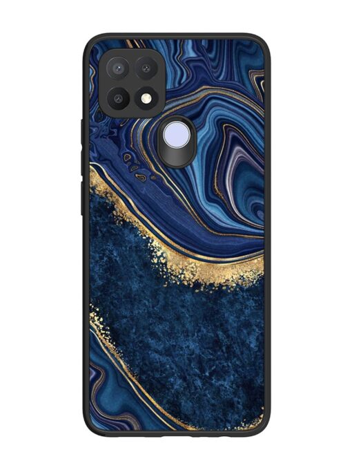 Abstract Background Blue Glossy Metal TPU Phone Cover for Oppo A15S Zapvi