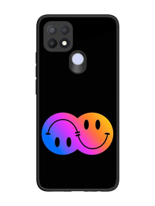 Gradient Smile Art Glossy Metal TPU Phone Cover for Oppo A15S Zapvi