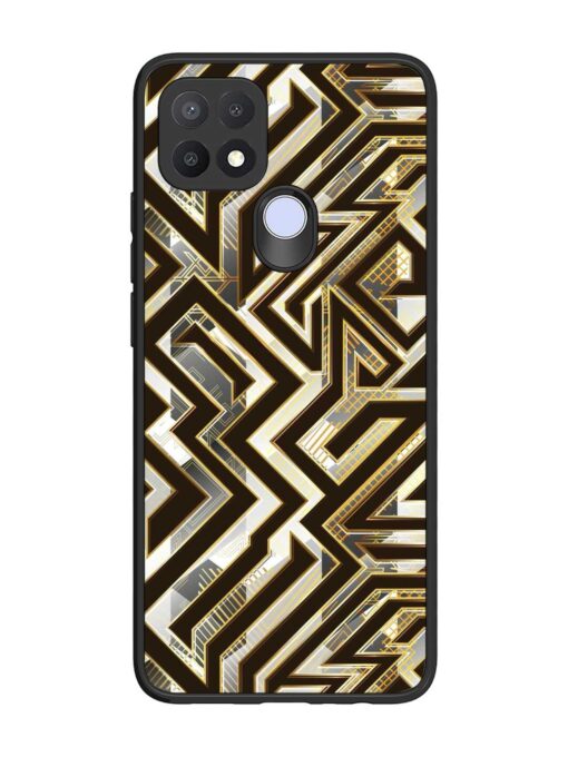 Technology Geometric Seamless Glossy Metal Phone Cover for Oppo A15S Zapvi