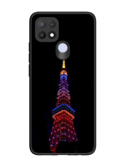 Eiffel Tower Night View Glossy Metal Phone Cover for Oppo A15S Zapvi